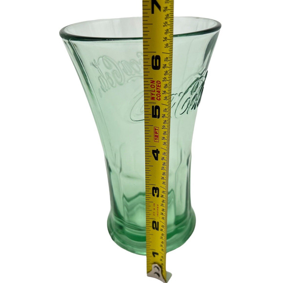 Coca Cola Flared Tumbler Green Tinted Glass VTG Libbey 16 oz Genuine Coke Brand - Picture 7 of 7